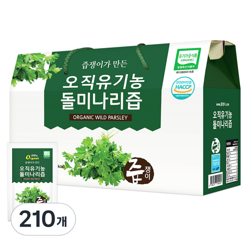 즙쟁이 오직 유기농 돌미나리즙, 80ml, 210개