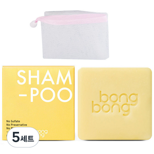 봉봉프랜즈 봉봉 유아 샴푸바 100g + 거품망 랜덤발송, 5세트