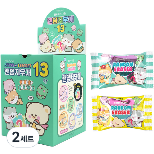 핑크풋 500 지우개 13탄 60p 세트, 랜덤발송, 2세트