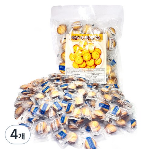 쟈보 HONGGUAN 라운드 미니비스킷 믹스, 4개, 500g