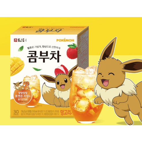 상쾌함과 건강이 가득한 담터 포켓몬 콤부차 망고리치