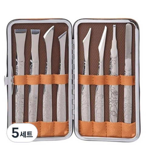 패디 플래닝 네일 케어 8종 세트, 5세트, 실버