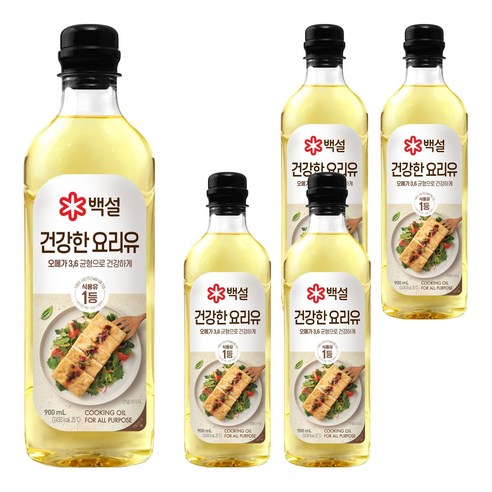 백설 건강한 요리유, 900ml, 5개