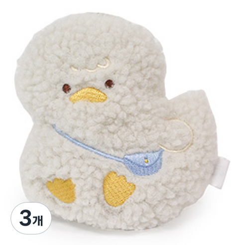 모찌타운 포켓형 뽀글뽀글 핫팩 인형 뽀글오리 11.5cm, 화이트계열, 3개