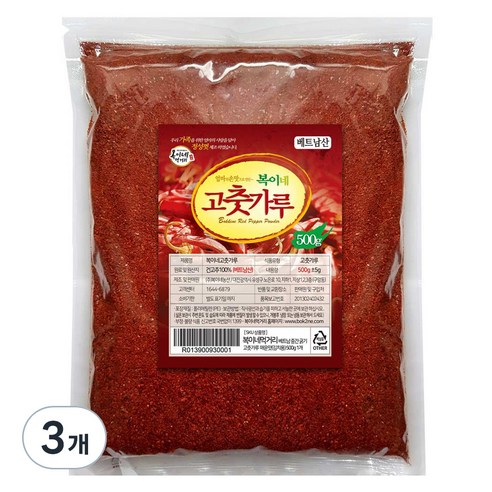 복이네먹거리 베트남고춧가루 김치 찜용, 500g, 3개