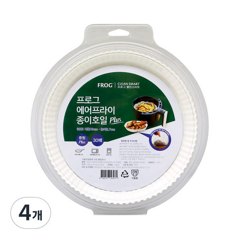 프로그 에어프라이 종이호일 중형 플러스 30p, 4개