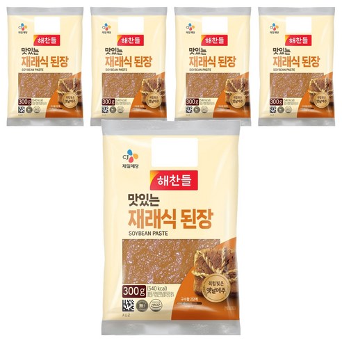 해찬들 맛있는 재래식 된장, 5개, 300g