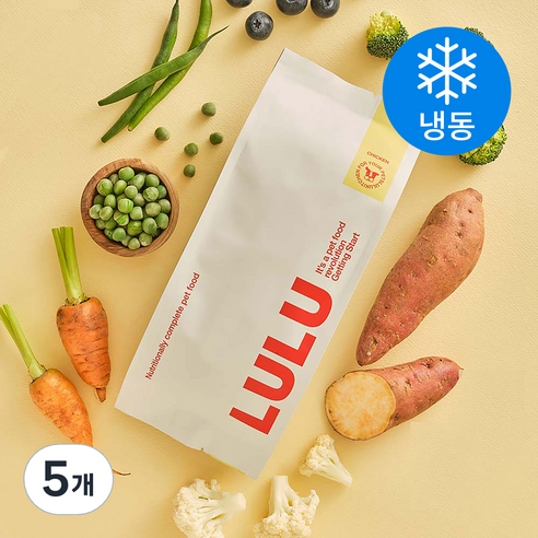 룰루키친 룰루 치킨 강아지 화식사료 (냉동), 닭고기, 250g, 5개