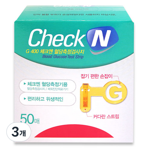 일동제약 G 400 체크엔 혈당검사지, 3개, 50개입