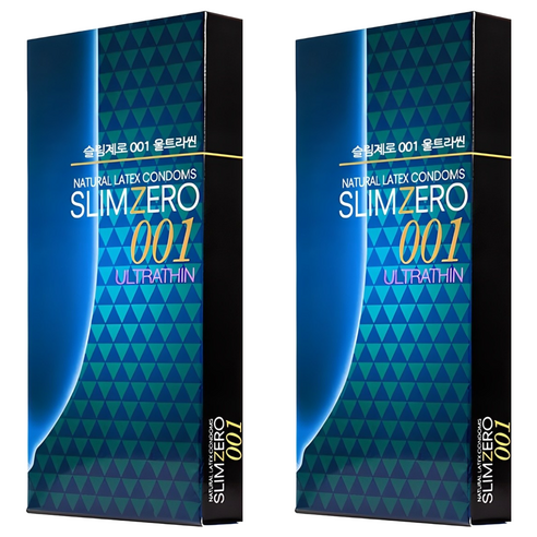 슬림제로 001 울트라씬 일반형 콘돔, 8개입, 2개