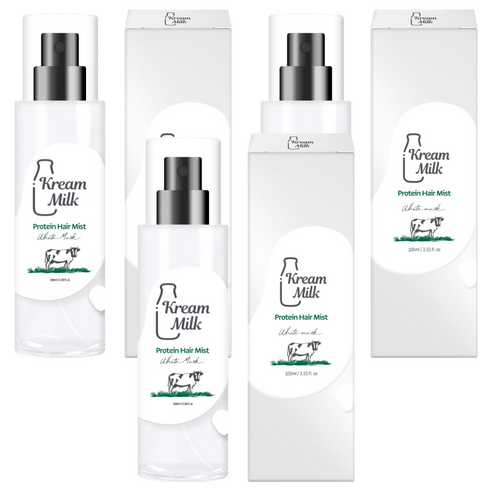 크림밀크 단백질 헤어 미스트 화이트머스크향, 3개, 105ml