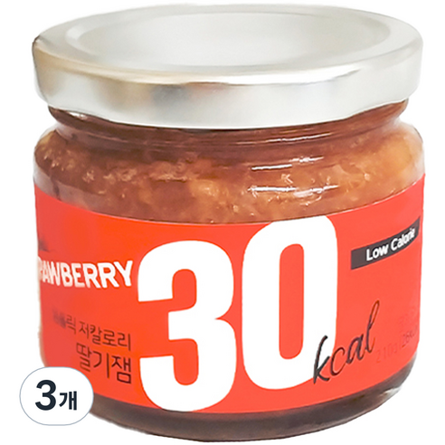 잼홀릭 저칼로리 콩포트 딸기잼, 200g, 3개