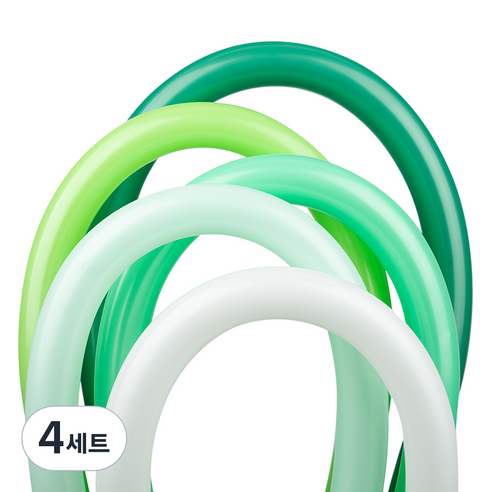 셈퍼텍스 요술풍선 5종 x 8p 세트 260s, 화이트, 파스텔메이트그린, 그린, 라임그린, 포레스트그린, 4세트