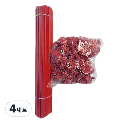 마켓감성 멀티컬러 풍선 홀더 100p + 막대 100p 세트, 레드, 4세트