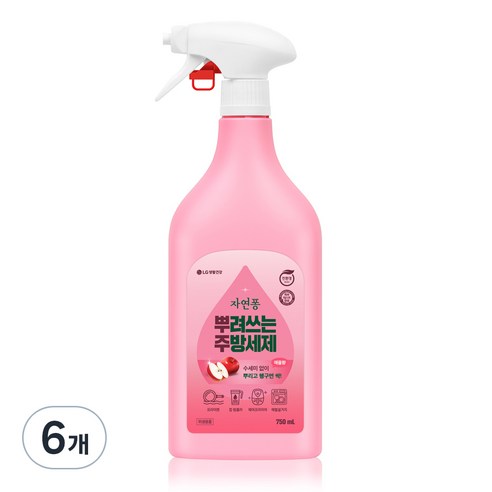 자연퐁 뿌려쓰는 주방세제 용기형 애플향, 750ml, 6개