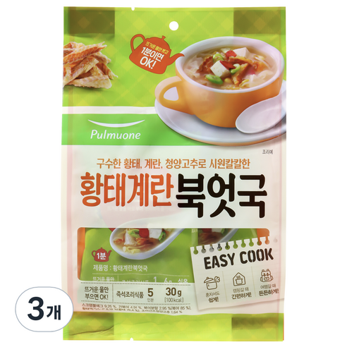 풀무원 황태계란북어국, 30g, 3개