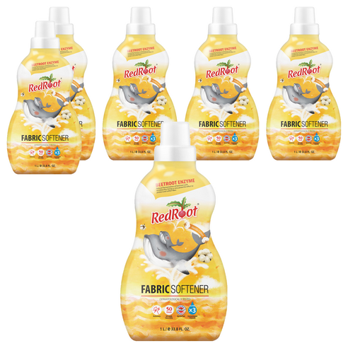 레드루트 유아 섬유유연제 바닐라코튼향 플러스 본품, 6개, 1L