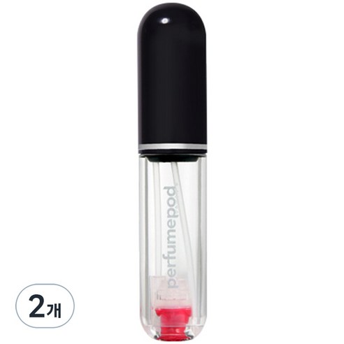 트라발로 퍼퓸팟 퓨어 펌핑식 충전 휴대용 향수공병 5ml, 2개, 블랙