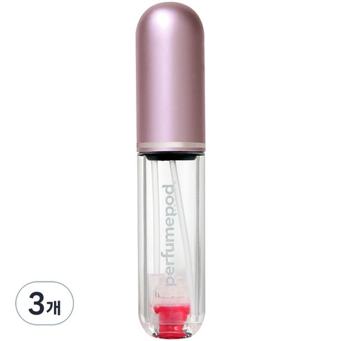 트라발로 퍼퓸팟 퓨어 펌핑식 충전 휴대용 향수공병 5ml, 3개, 핑크