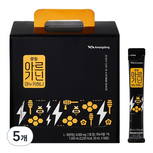 광동 아르기닌 마누카허니스틱 50포, 1000ml, 5개