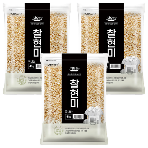 더담은 국산 찰현미, 4kg, 3개