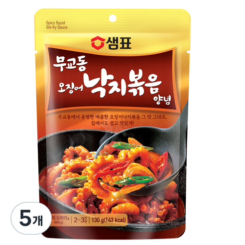 샘표 별미여행 무교동 오징어 낙지볶음 양념, 130g, 5개