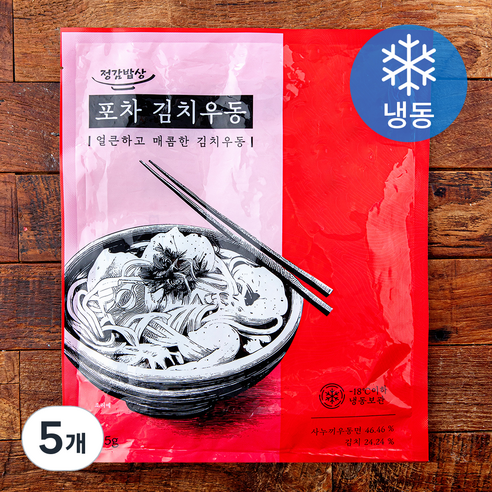정감밥상 포차 김치우동 (냉동), 495g, 5개