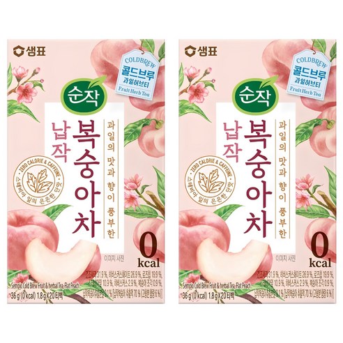 순작 납작복숭아차 티백, 1.8g, 20개입, 2개