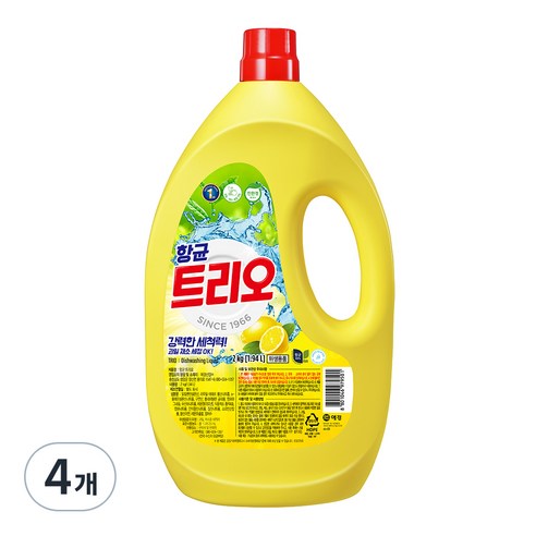 트리오 향균 주방세제, 2kg, 4개