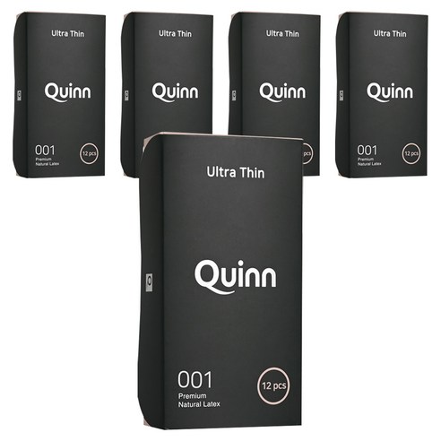 Quinn 001 울트라씬 일반형 콘돔, 12개입, 5개