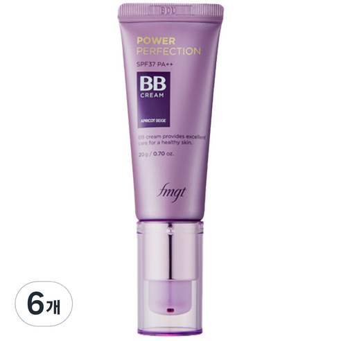더페이스샵 fmgt 파워 퍼펙션 비비크림 SPF37 PA++, V201 에프리콧 베이지, 20g, 6개