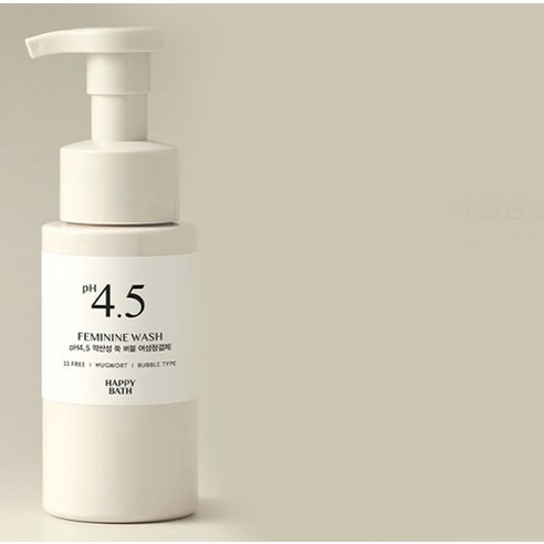 자연의 순수함으로 Y존을 부드럽게, 해피바스 약산성 쑥 버블 여성청결제