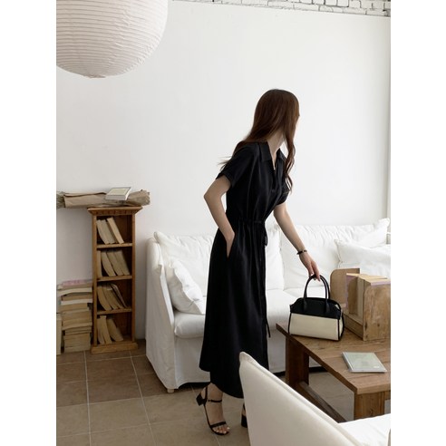 아피나르 여성용 버튼다운 반팔 셔츠 원피스 착용 후기