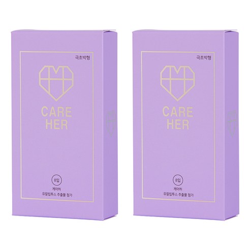 케어허 극초박형 콘돔, 8개입, 2개