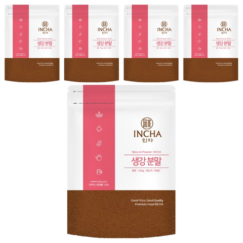 인차 생강분말, 200g, 5개