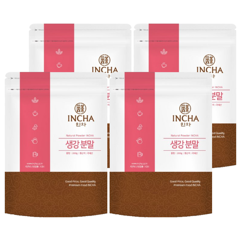 인차 생강분말, 200g, 4개