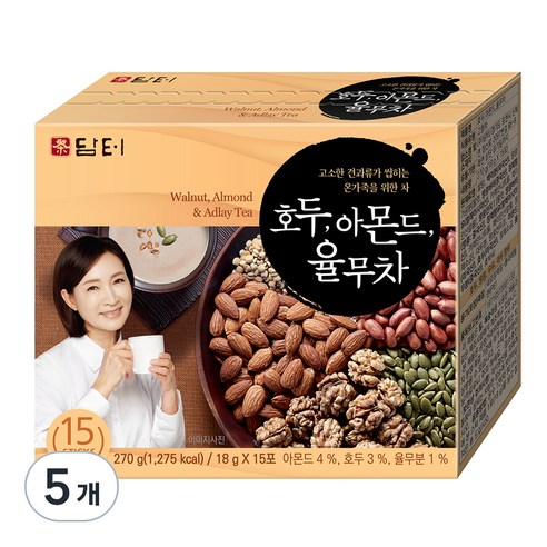 담터 호두 아몬드 율무차, 18g, 15개입, 5개