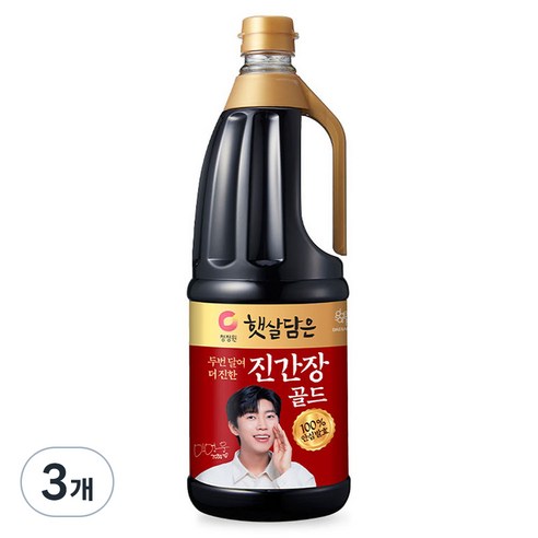 햇살담은 두번 달여 더 진한 진간장 골드, 1.7L, 3개