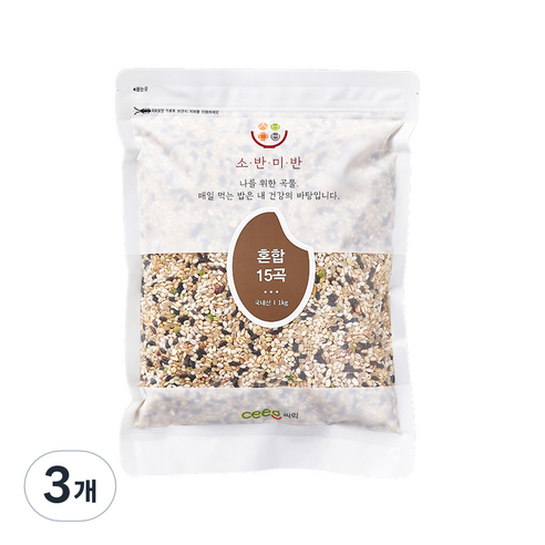 씨익 소반미반 혼합 15곡, 1kg, 3개
