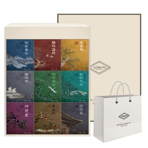 라돌체비타 프리미엄 전통차 선물세트 + 쇼핑백, 9종, 1세트