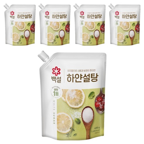 백설 하얀설탕, 400g, 5개