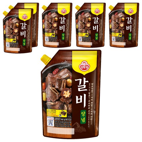 오뚜기 갈비양념 스파우트팩, 6개, 480g