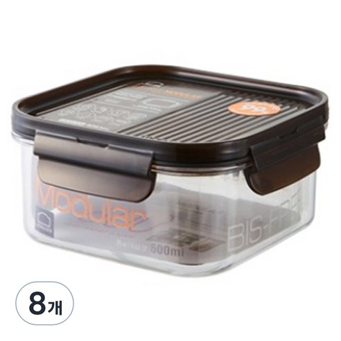 락앤락 비스프리 모듈러 정사각, 8개, 600ml
