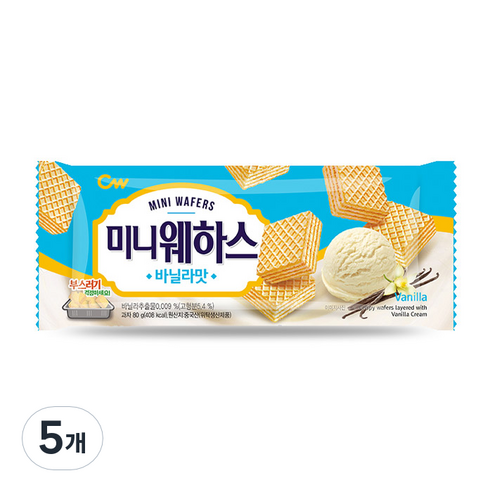 청우 미니웨하스 바닐라맛, 15개, 80g