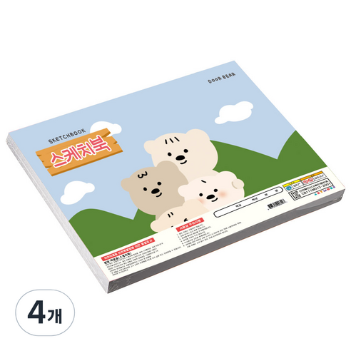 아트모아 스케치북 도화지 130g, 8절, 125매, 4개