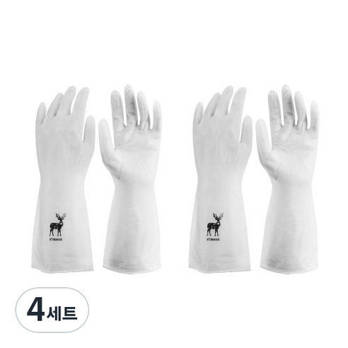 베로나 라텍스 니트릴 고무장갑 L, 화이트, 대(L), 4세트