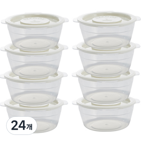 이지앤프리 냉동 국 보관용기 아이보리 650ml, 24개, 단품