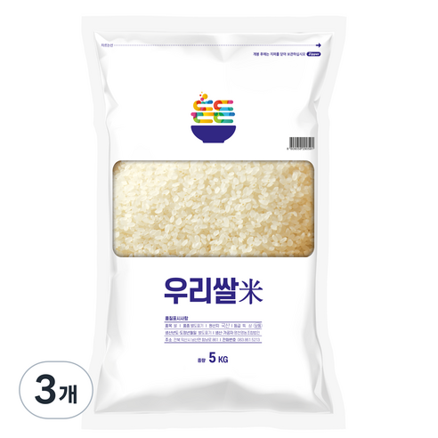 명천 든든 우리쌀 백미, 5kg, 3개