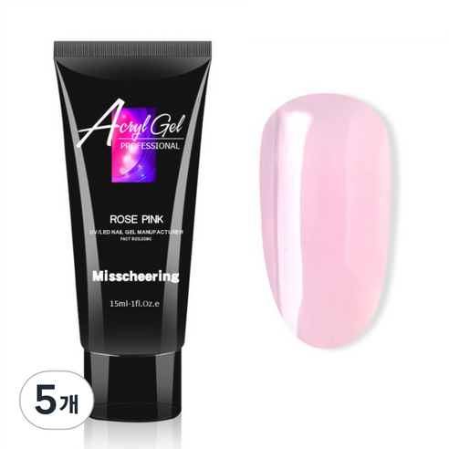 스위스녹스 인조 손톱 연장 재료 베이직 폴리젤 15ml, 로즈핑크, 5개