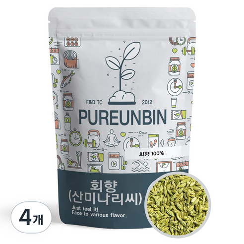 푸른빈 산미나리 씨앗 회향 펜넬, 500g, 4개